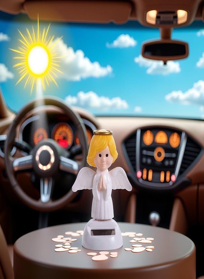 Sluswallow 1Pc Solar Powered Dancing Toys,Angel Solar Dancing Figures,Solar Powered Shaking Hand Doll Toys,for Car Decoration Window Car Dashboard Automotive Interior Accessorie Solar Power Kits Toys and Games - Image 3